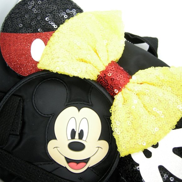2021 Mickey Mouse Dangly Feet Zipper Bag with Yellow Sequin Minnie Mouse Ears - Picture 7 of 7